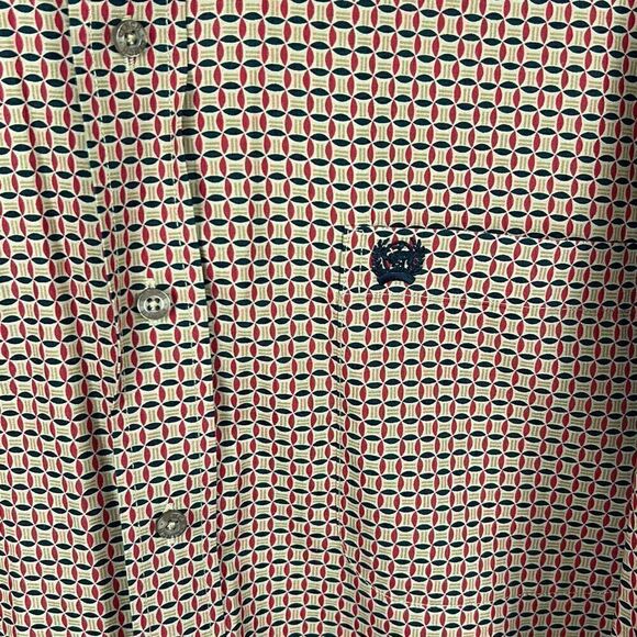 Cinch Button Down Shirt Sz Medium Long Sleeve Brown Black Red Graphic Print - Picture 2 of 5